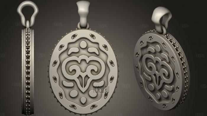 The Aries Pendant stl model for CNC